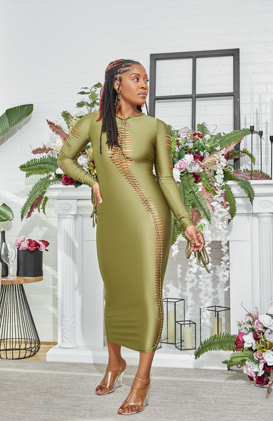 End The Night with Him Dress in Green